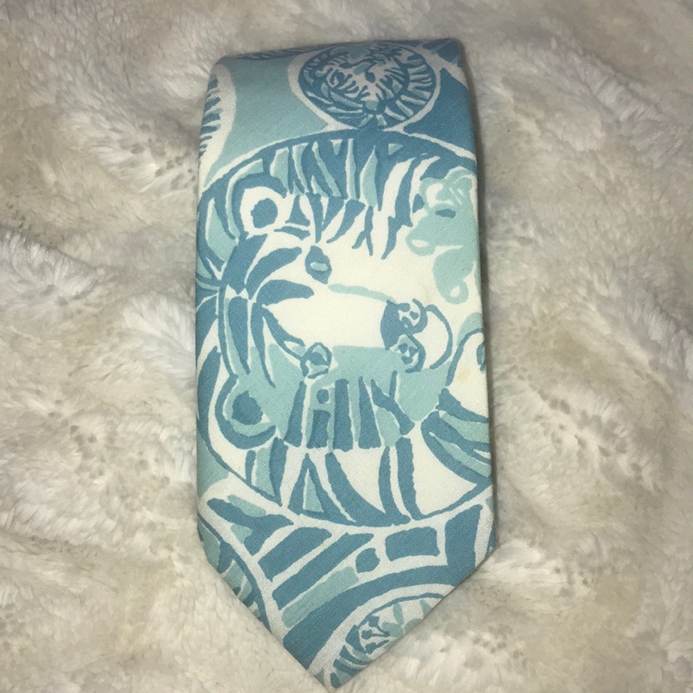 Vintage Lily Pulitzer Men’s Blue Lion Tie